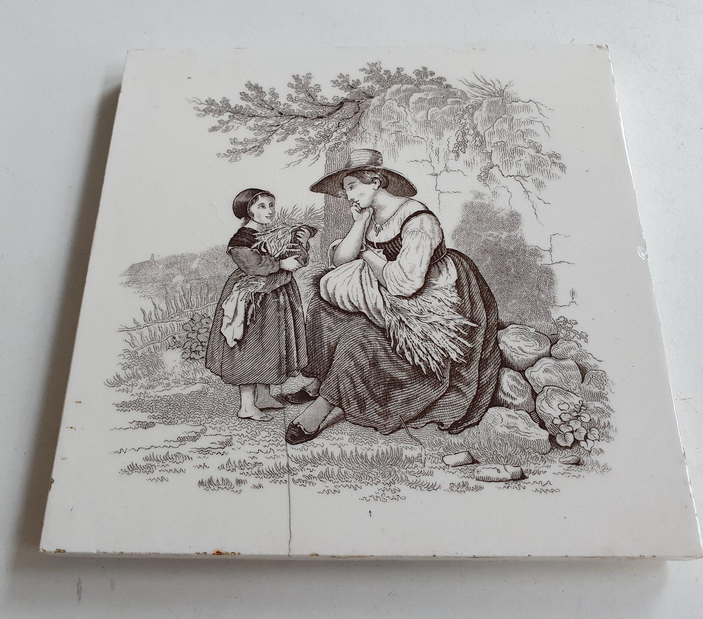 Minton tile    Pastoral serie  date from c. 1880