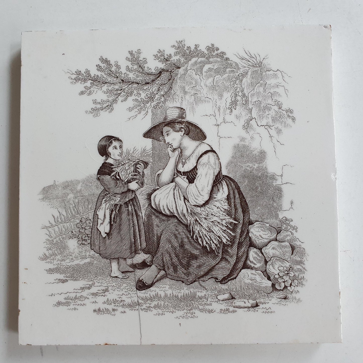Minton tile    Pastoral serie  date from c. 1880