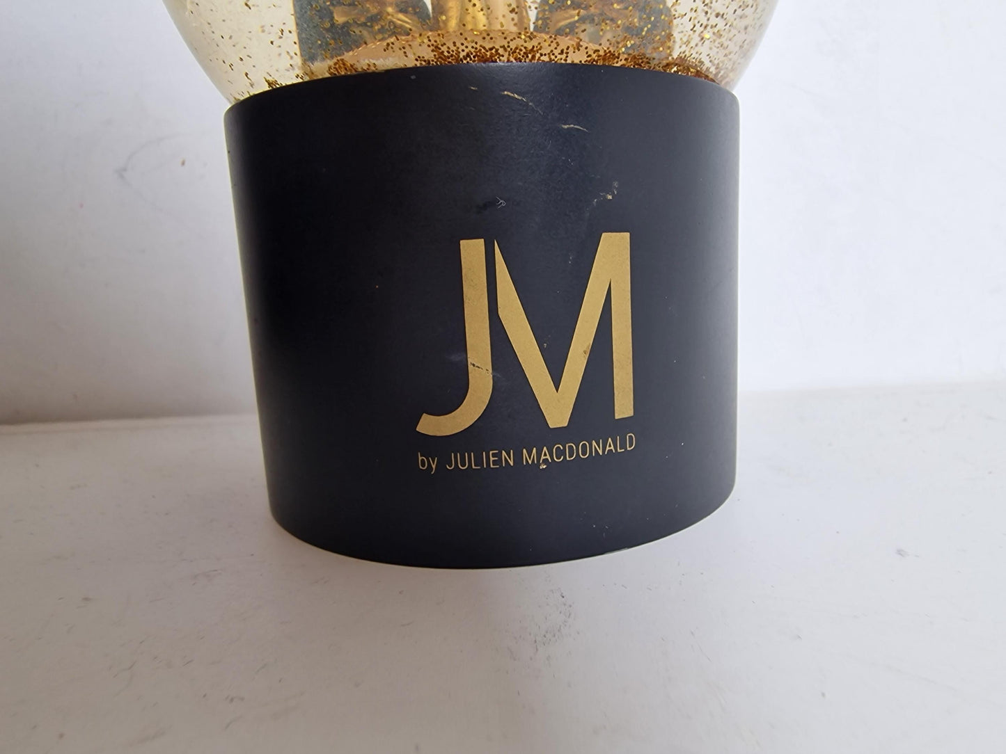 julien macdonald vintage fashion gold snowglobe, retired collectable sneeuwbol schuddebol