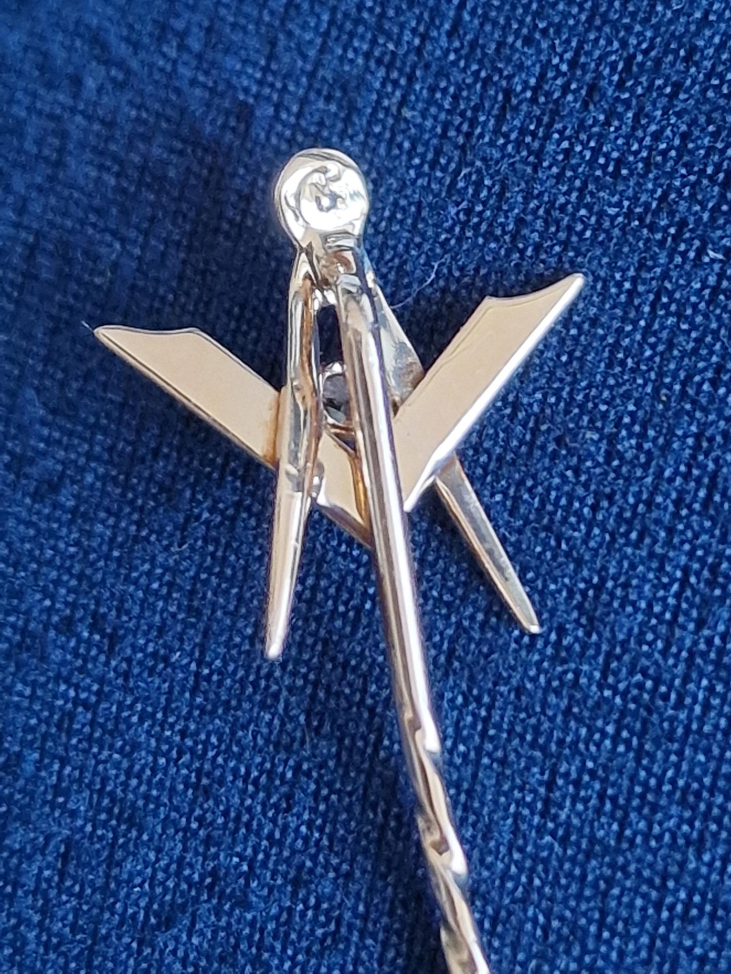 Masonic 14k 585 diamonds freemasonry vrijmetselaar dasspeld brooch pin marked, tested,  rose gold , mint