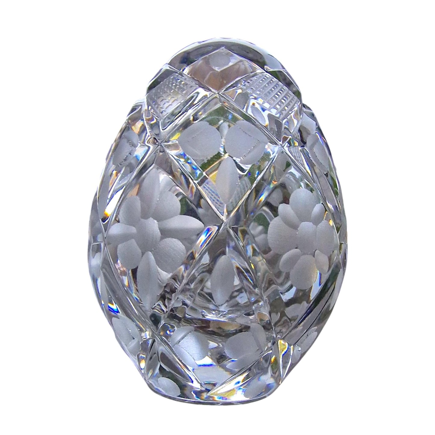 Signed Faberge Crystal Egg, Rabbit Stand, Limited Edition Reproduction