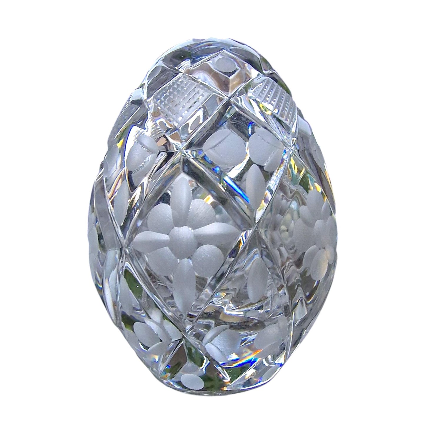 Signed Faberge Crystal Egg, Rabbit Stand, Limited Edition Reproduction