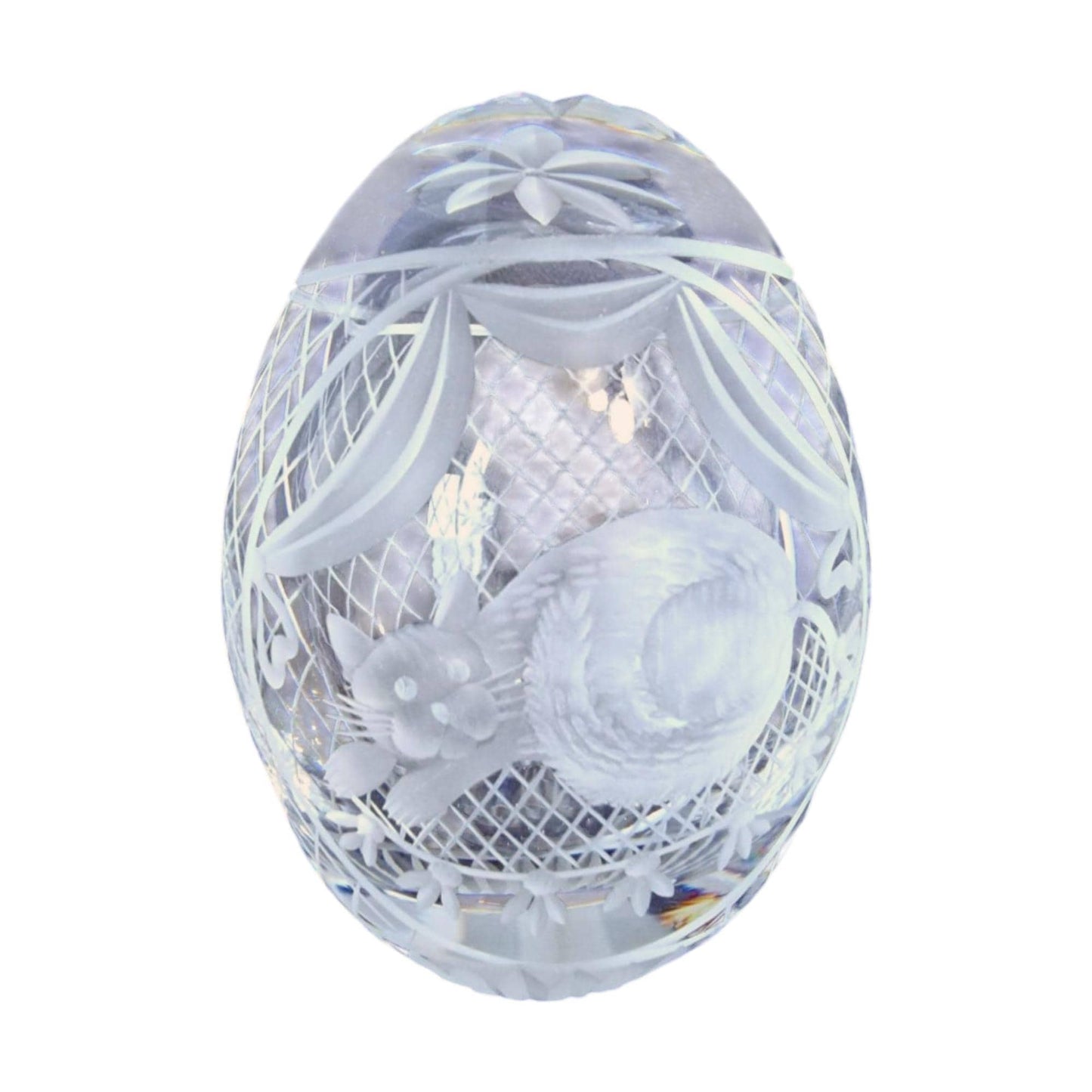 Fabergé Crystal Egg – Hand-Engraved Cat, Limited Edition, signed