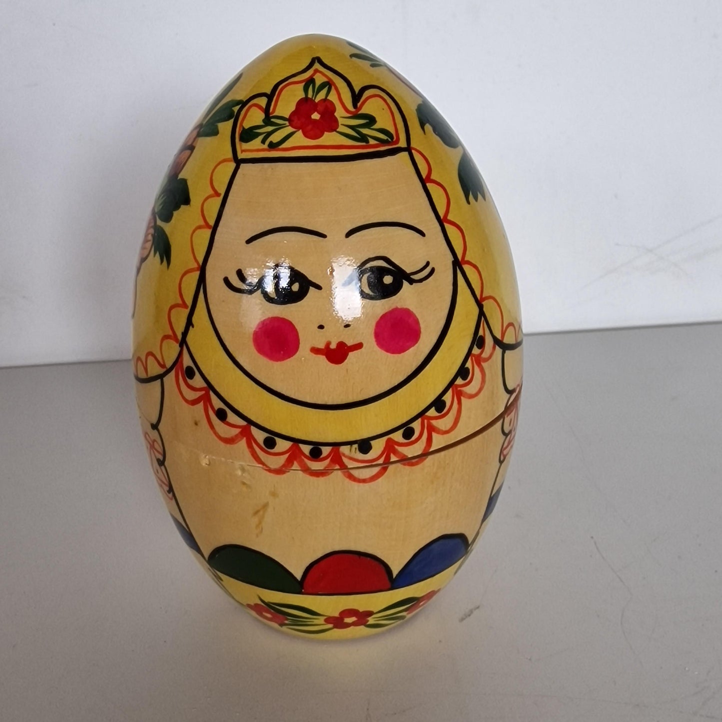 Handpainted Lacquer Matryoshka Egg Dolls, Rare Vintage Russian Babushka matroesjka matrushka