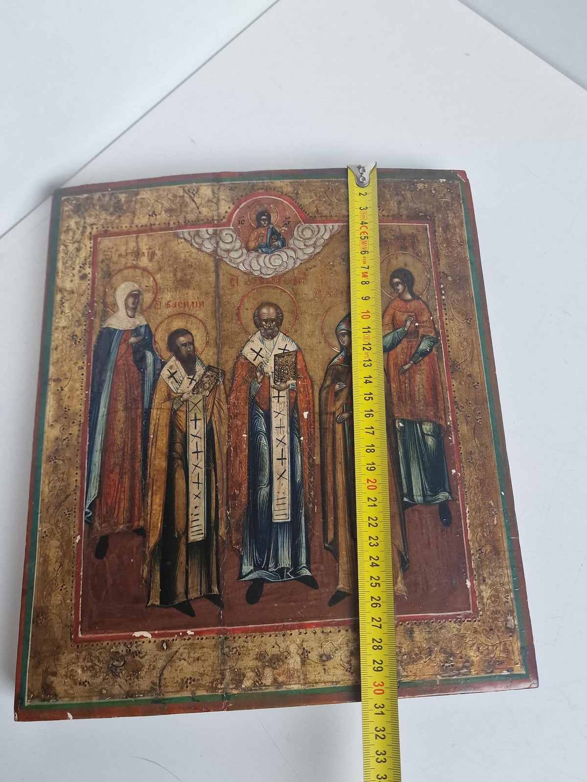 Exquisite 19th‑Century Russian Orthodox Register Icon, Presenting a finely preserved post‑Byzantine icon,