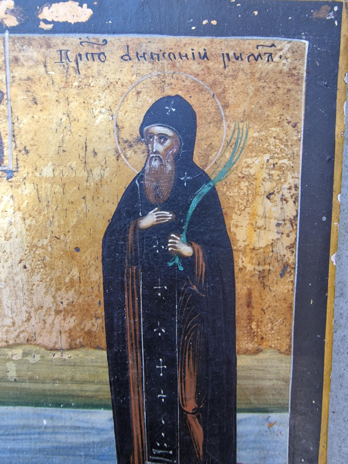 icon 19th‑Century Russian Orthodox Icon of Venerable Daniel the Roman, 1820-1850, tempera ikoon