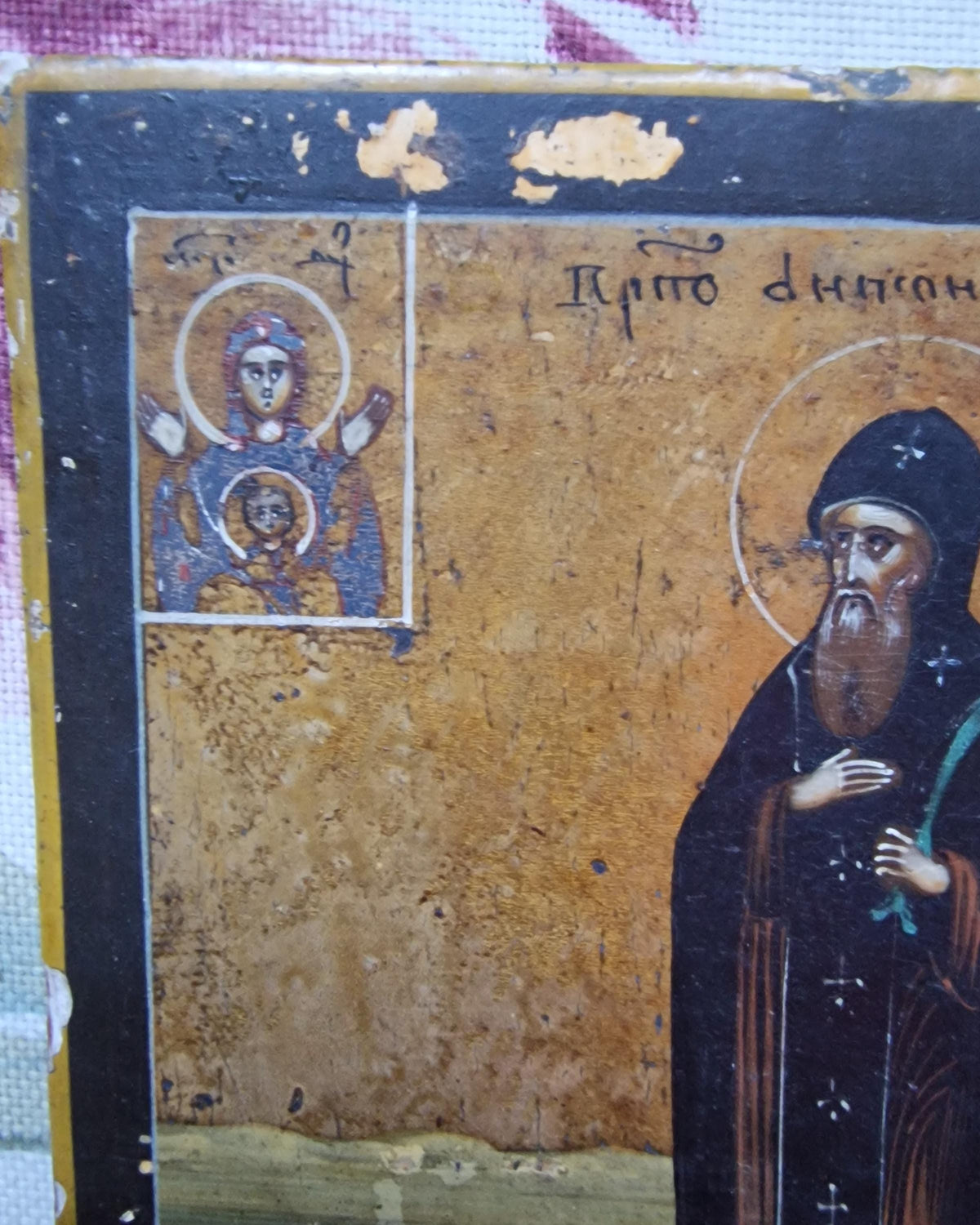icon 19th‑Century Russian Orthodox Icon of Venerable Daniel the Roman, 1820-1850, tempera ikoon
