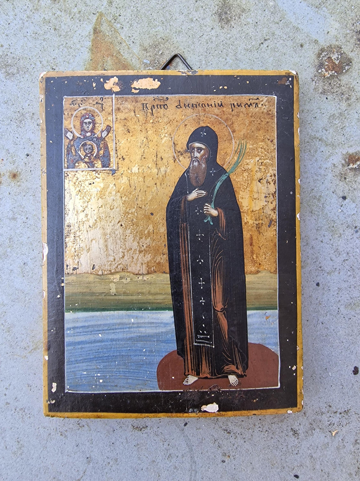 icon 19th‑Century Russian Orthodox Icon of Venerable Daniel the Roman, 1820-1850, tempera ikoon