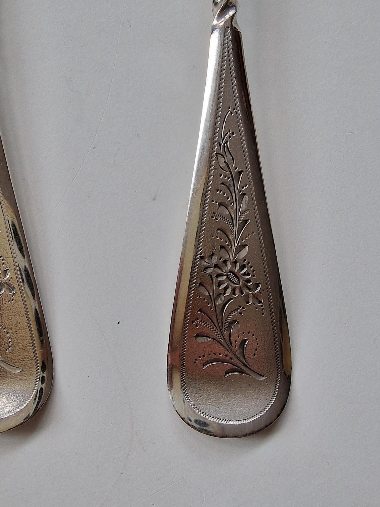 Antique Dutch Silver Pastry Set, 1894, Engraved Cutlery