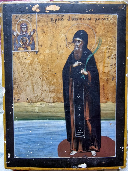 icon 19th‑Century Russian Orthodox Icon of Venerable Daniel the Roman, 1820-1850, tempera ikoon