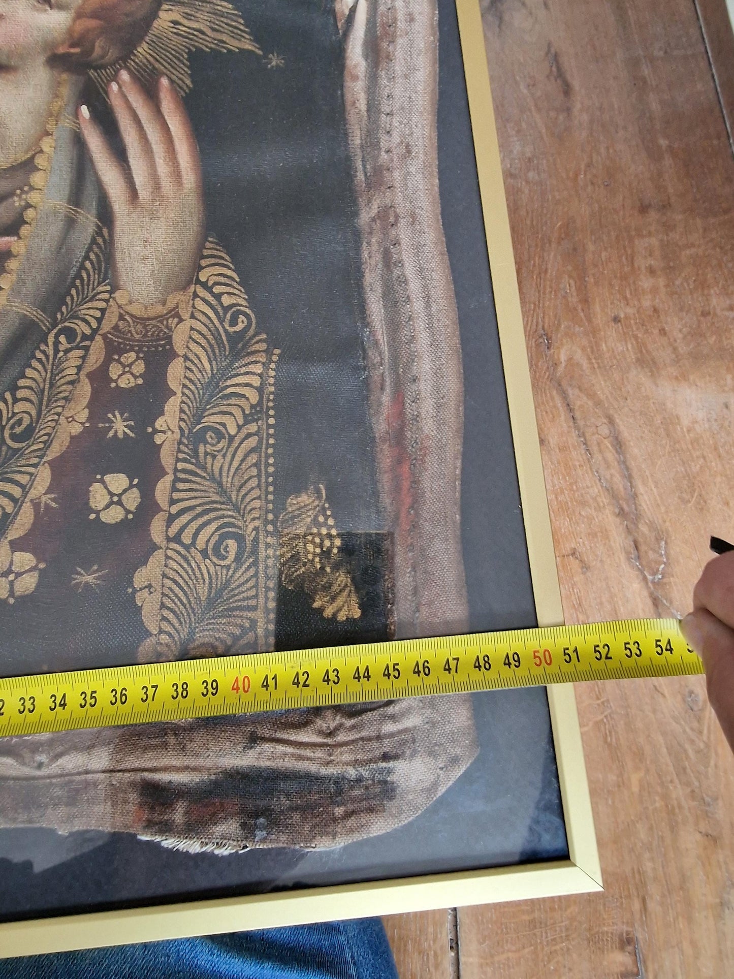 Madonna and Child Textile Painting, 18th Century Devotional Art