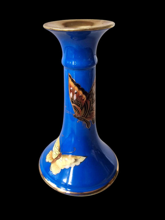 noritake japanese porcelain butterfly vase cobalt blue