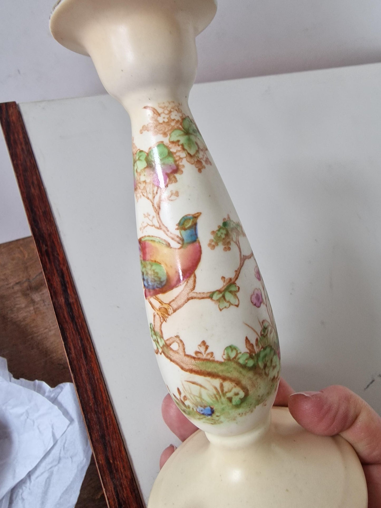 Crown Ducal 'Bird of Paradise' Vase, Vibrant Colors