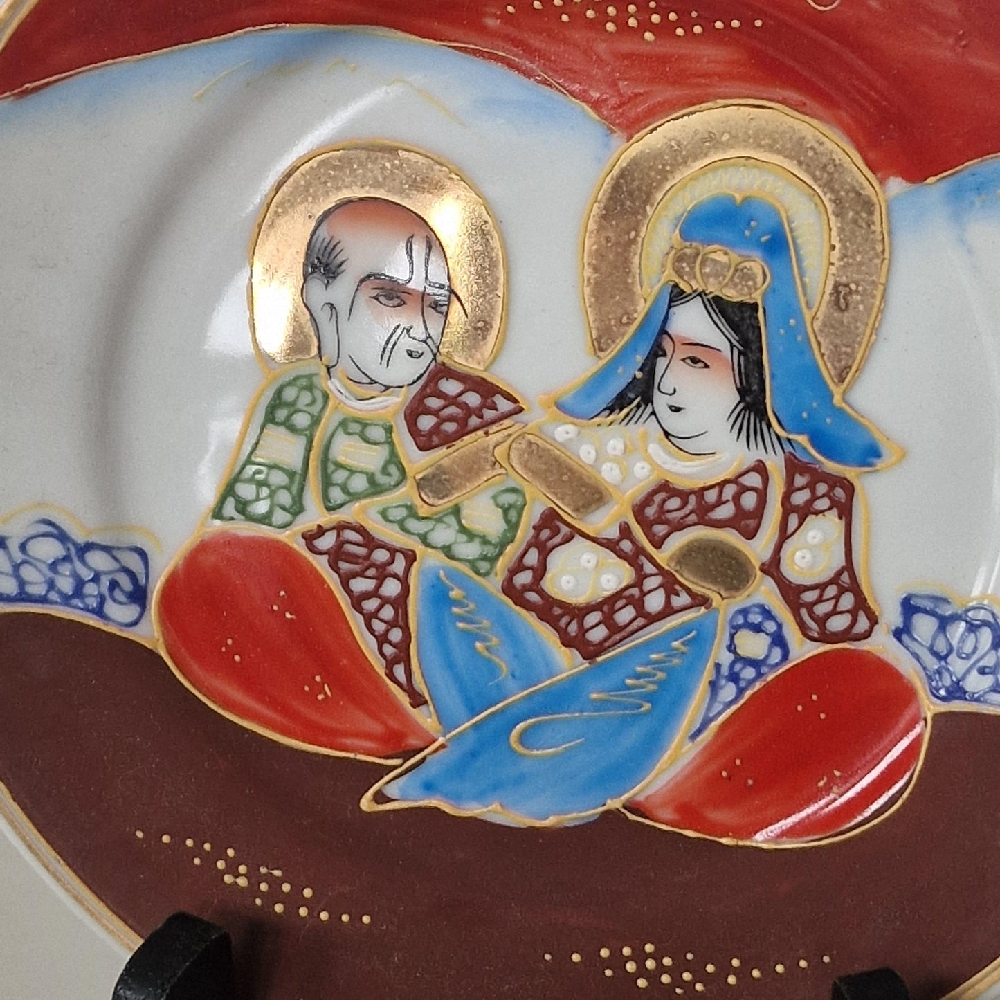 Hand-Painted Geisha Porcelain Tea Set, Vintage 6-Person Service
