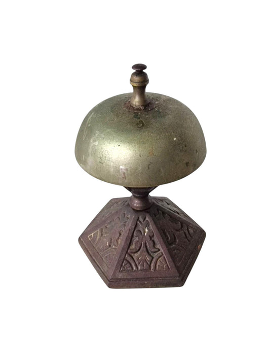 Antique Hotel Desk Bell, Art Nouveau Clerk Counter Bell, 1900s