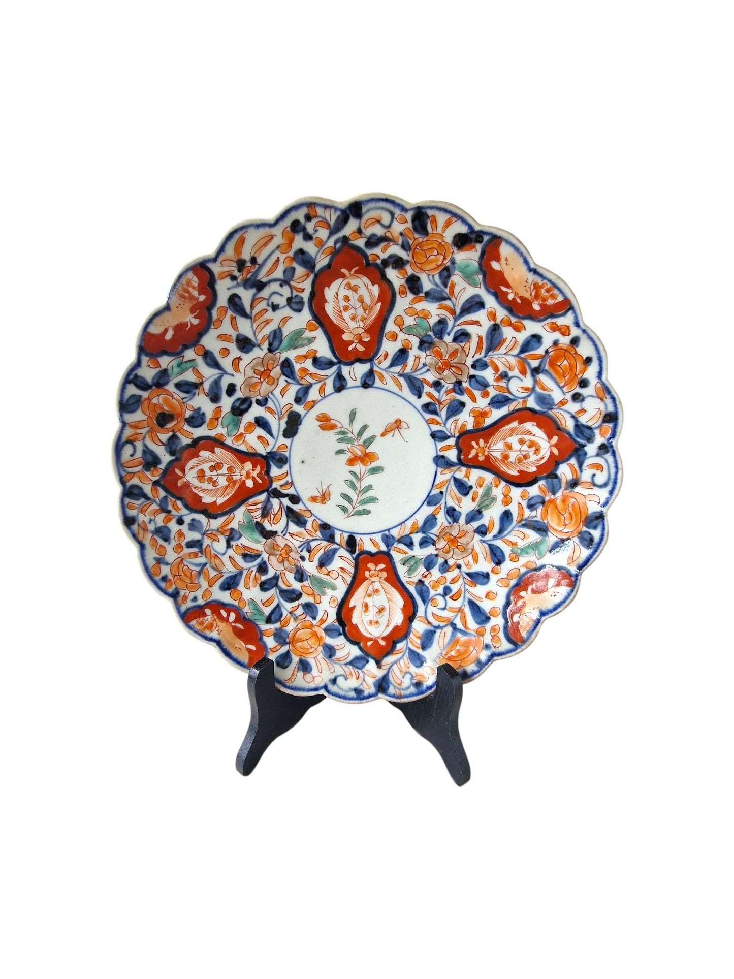 Antique Chinese Porcelain Plate Set, Floral Imari, 19th Century