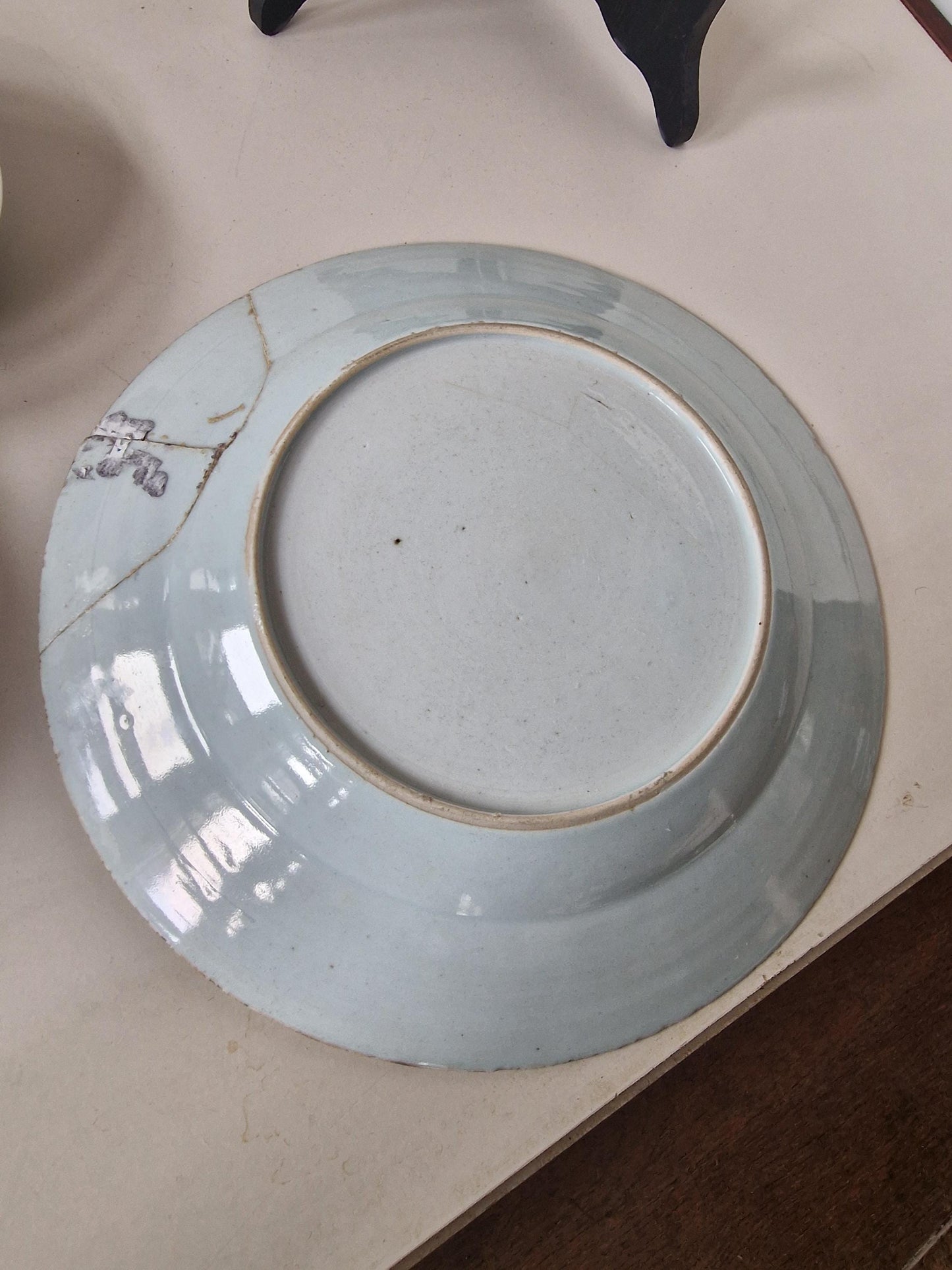 Antique Famille Rose Porcelain Bowl and Plate Set, 18th Century