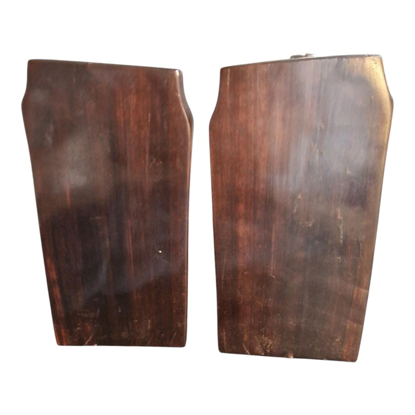 Hand Carved Ebony Wood Bookends, African Figural Sculpture