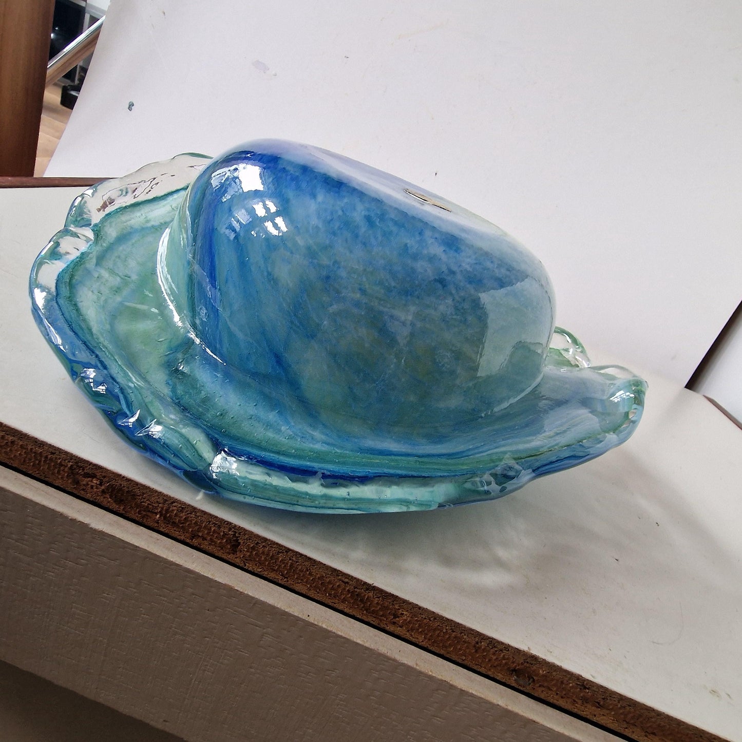 Bowl object  german glass art by peter kaspar, 25 cm,