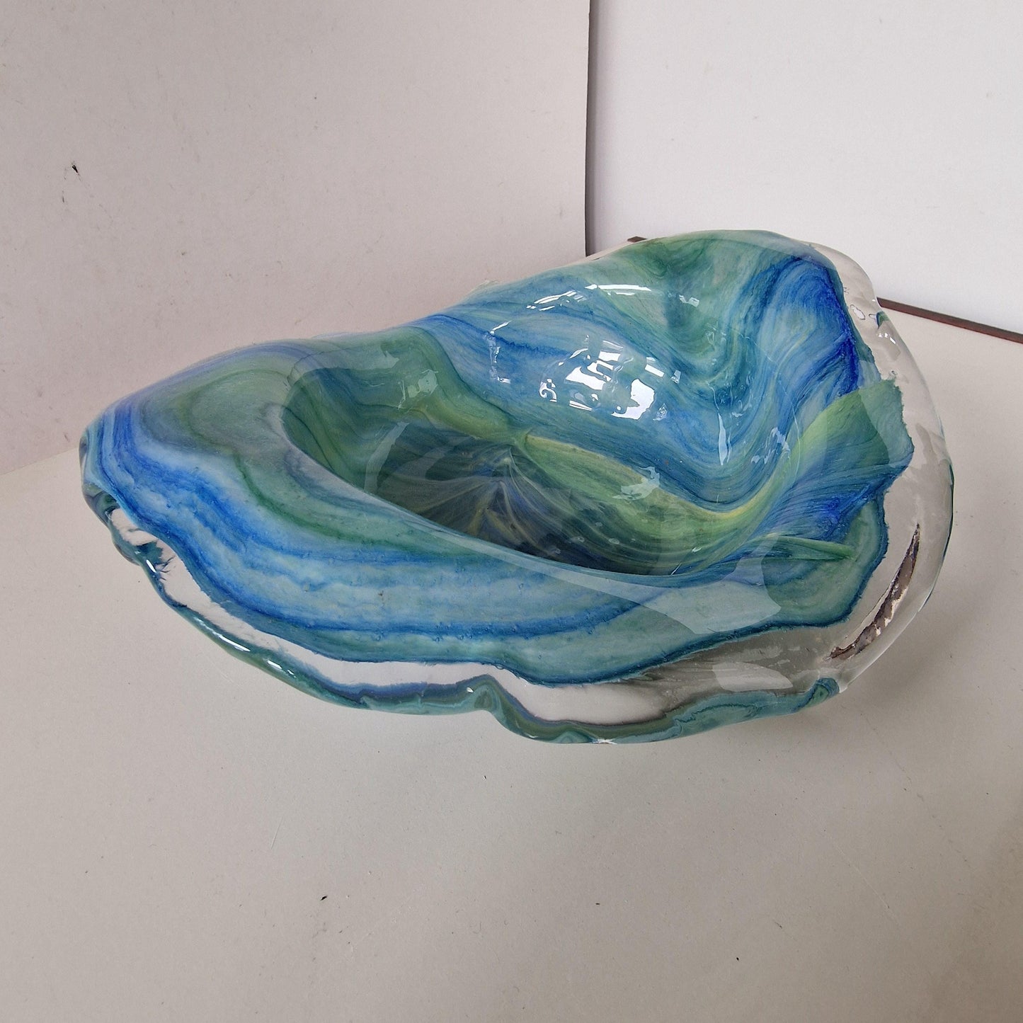Bowl object  german glass art by peter kaspar, 25 cm,