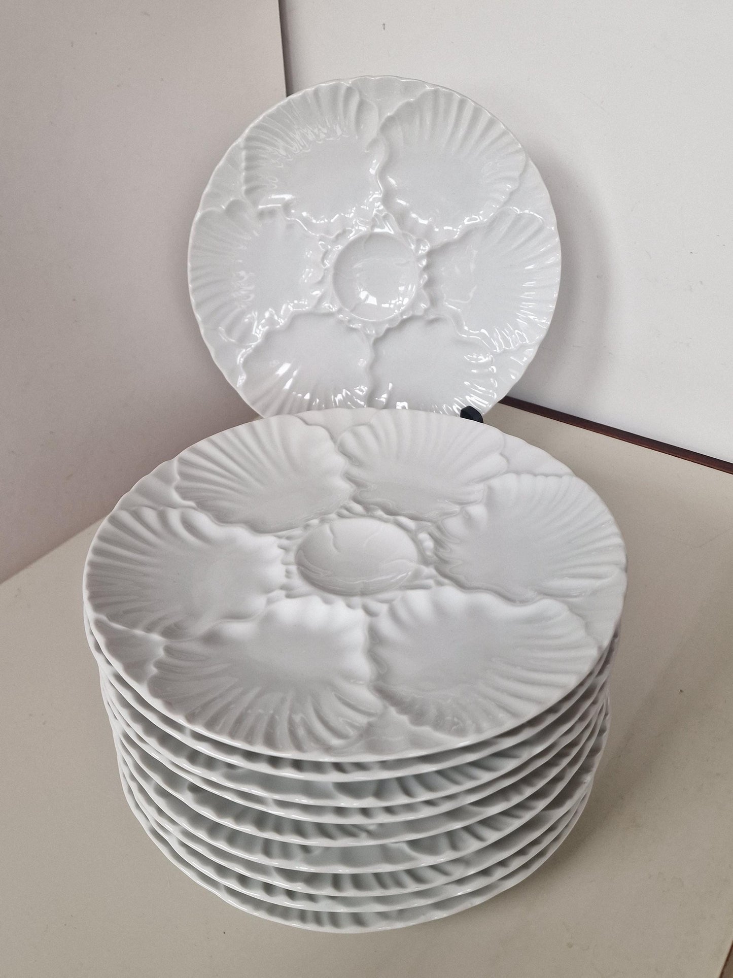 Bayreuth Bavaria Porcelain Oyster Plates – Set of 10