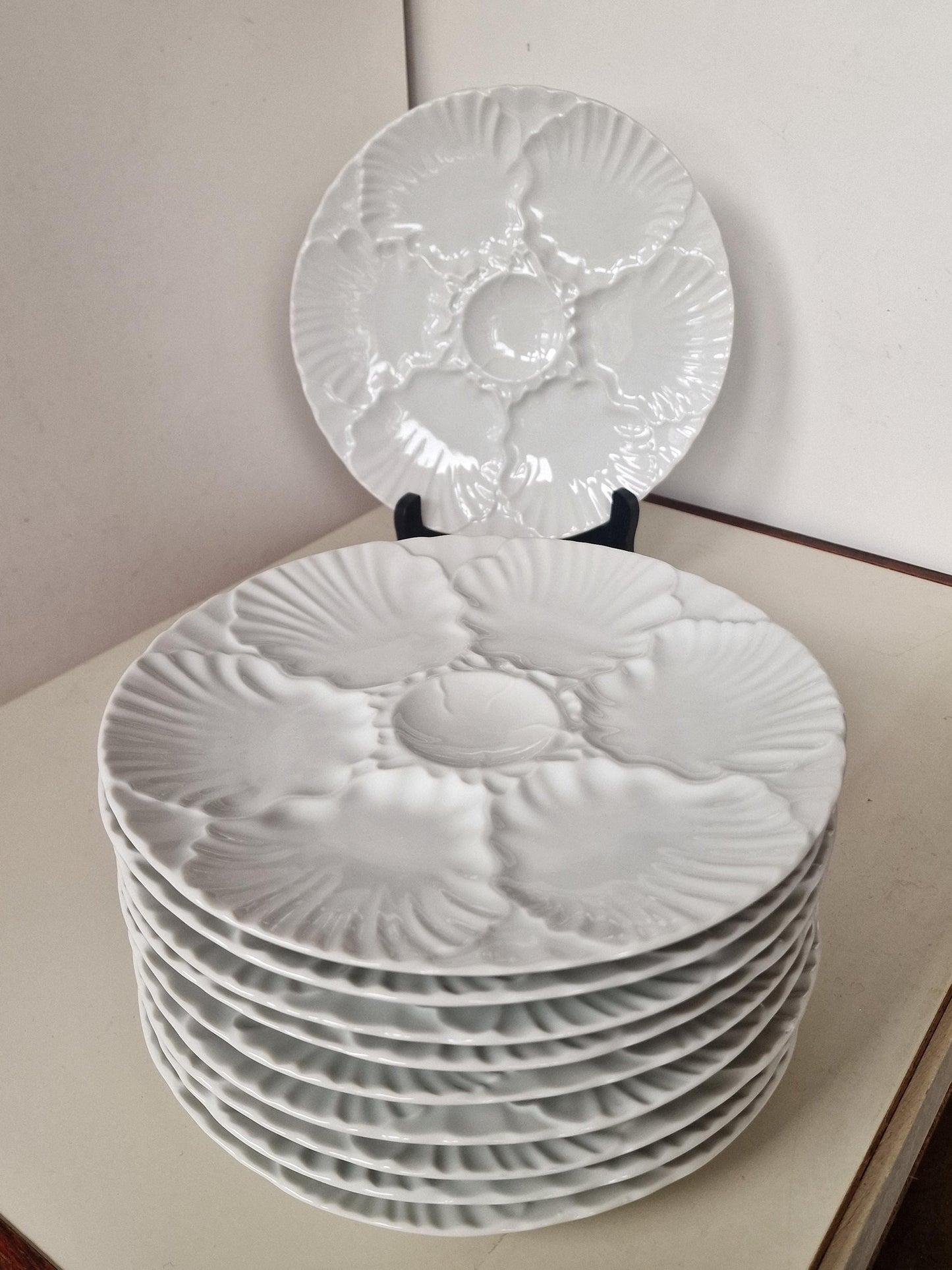 Bayreuth Bavaria Porcelain Oyster Plates – Set of 10