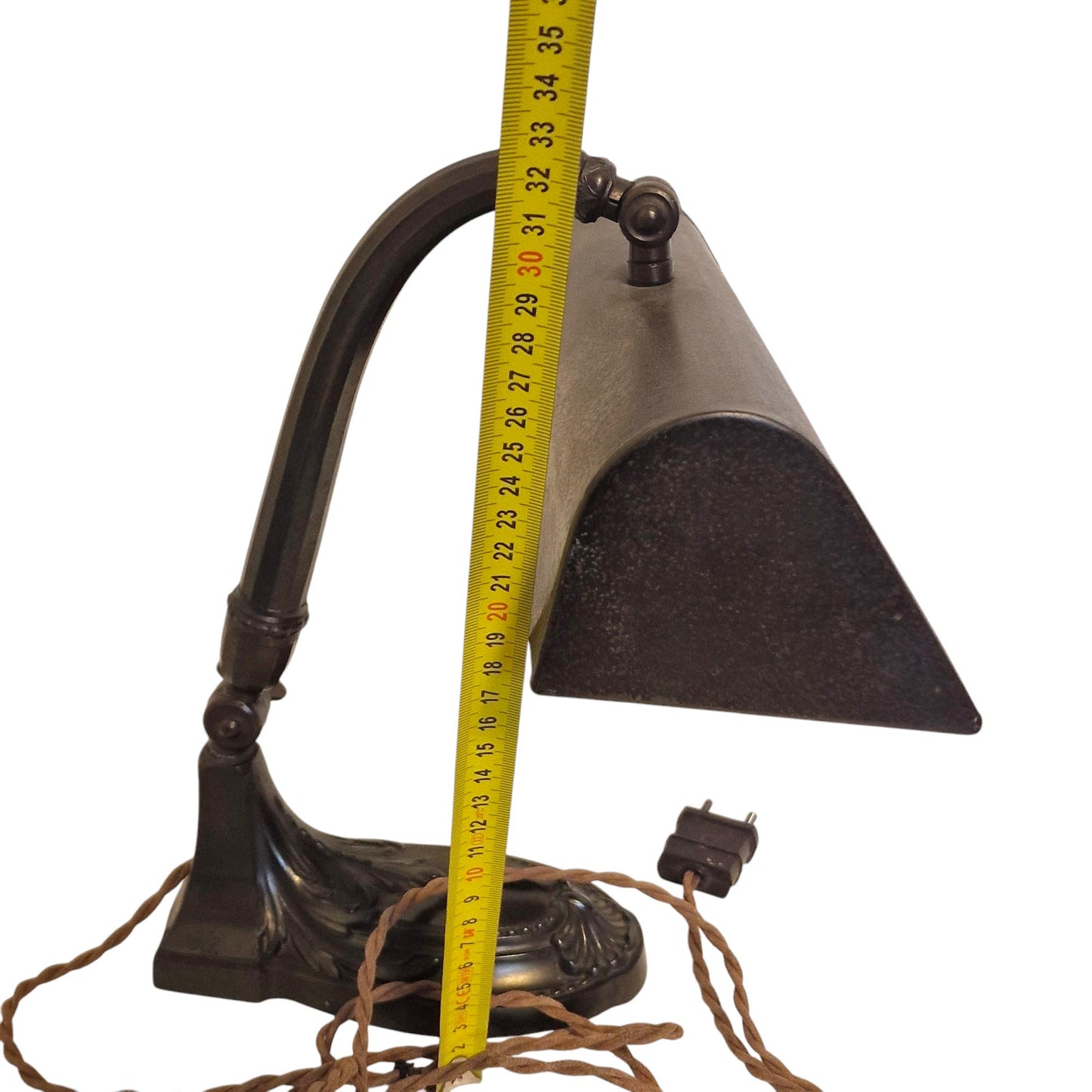 Art Nouveau Desk Lamp, Jugendstil Clerk Lamp, Adjustable Shade