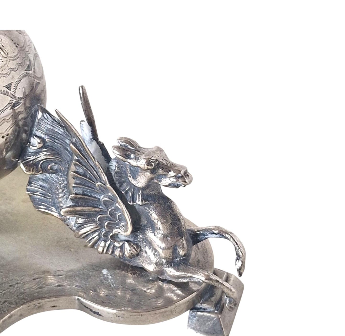 Art Deco Frosted Crystal Centerpiece, Seagull and Phoenix Design, Signed France