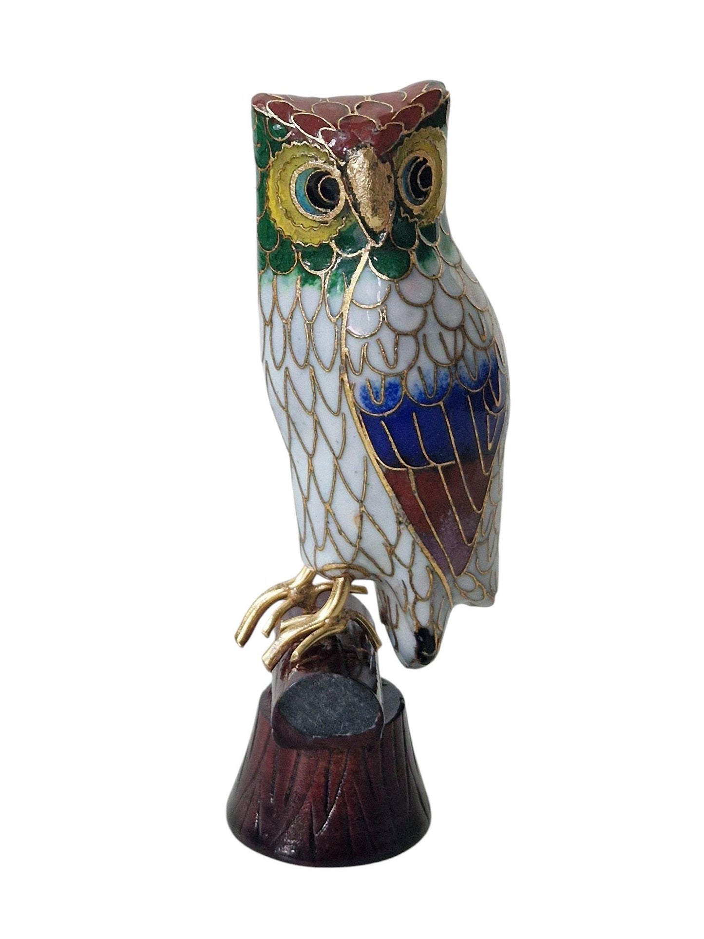 vintage cloisonne ibis owl crane enamel bird china / japan meiji