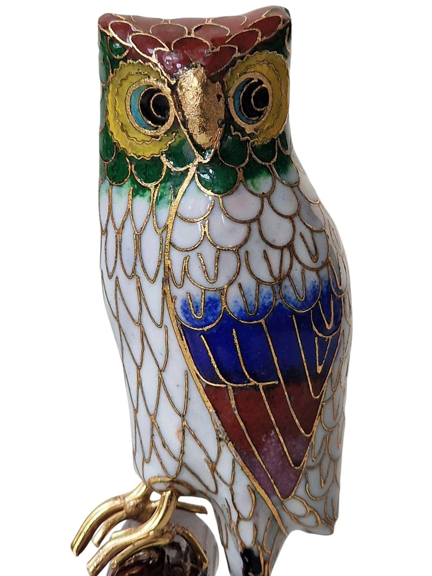 vintage cloisonne ibis owl crane enamel bird china / japan meiji