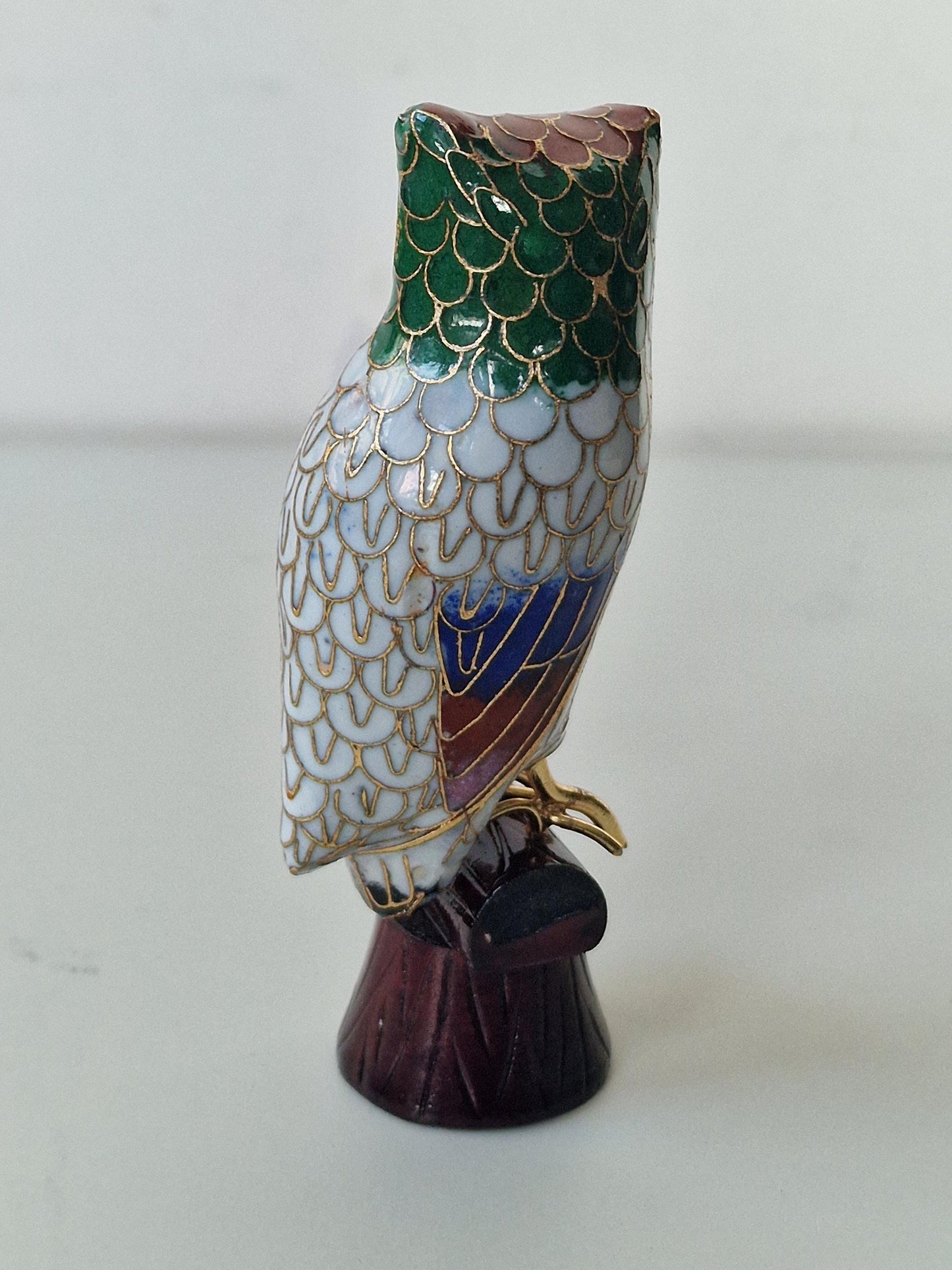 vintage cloisonne ibis owl crane enamel bird china / japan meiji