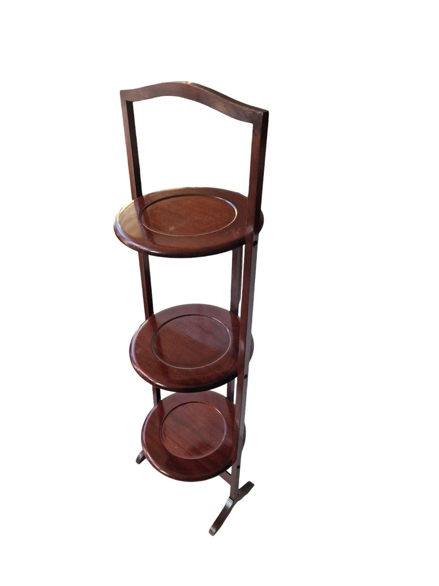 Mahogany Cake Stand, 19th Century British High Tea Server