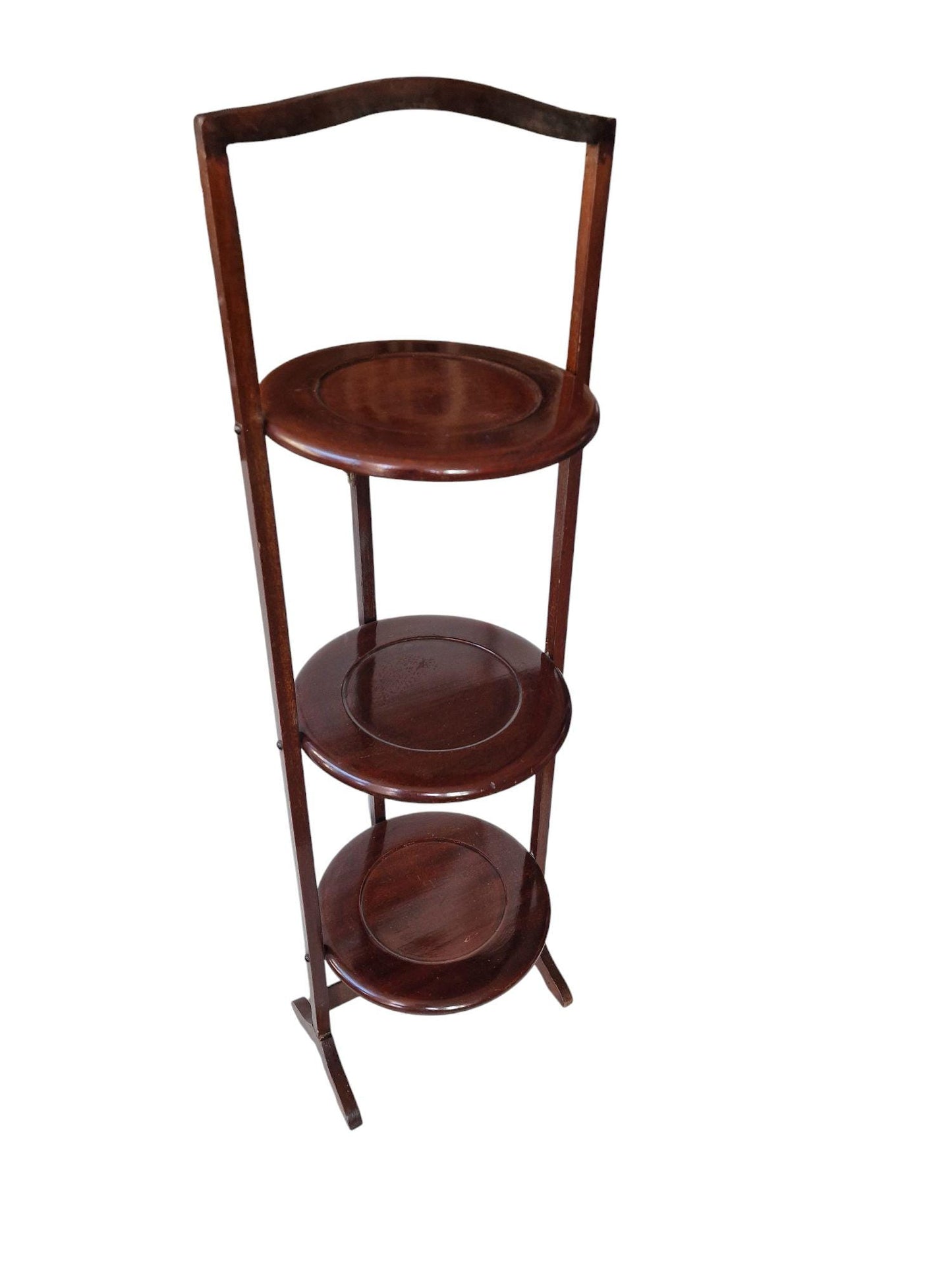 Mahogany Cake Stand, Folding British Butler Tray, 19th Century