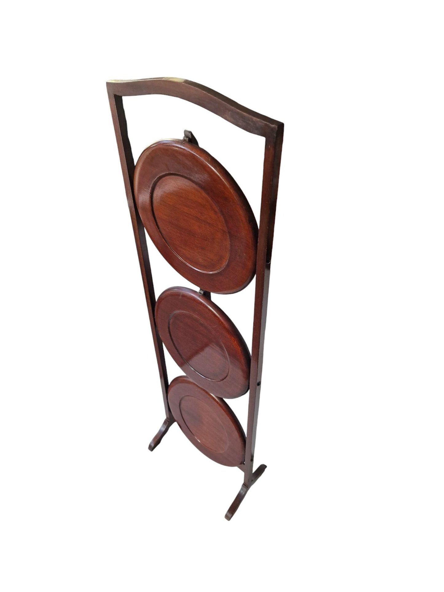 Mahogany Cake Stand, Folding British Butler Tray, 19th Century