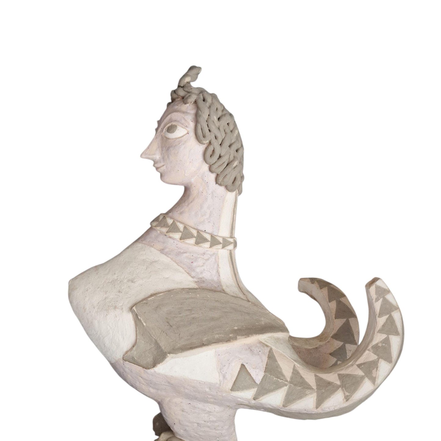 Nel Klaassen Ceramic Sculpture – Dutch Bird Woman, Mythic Art