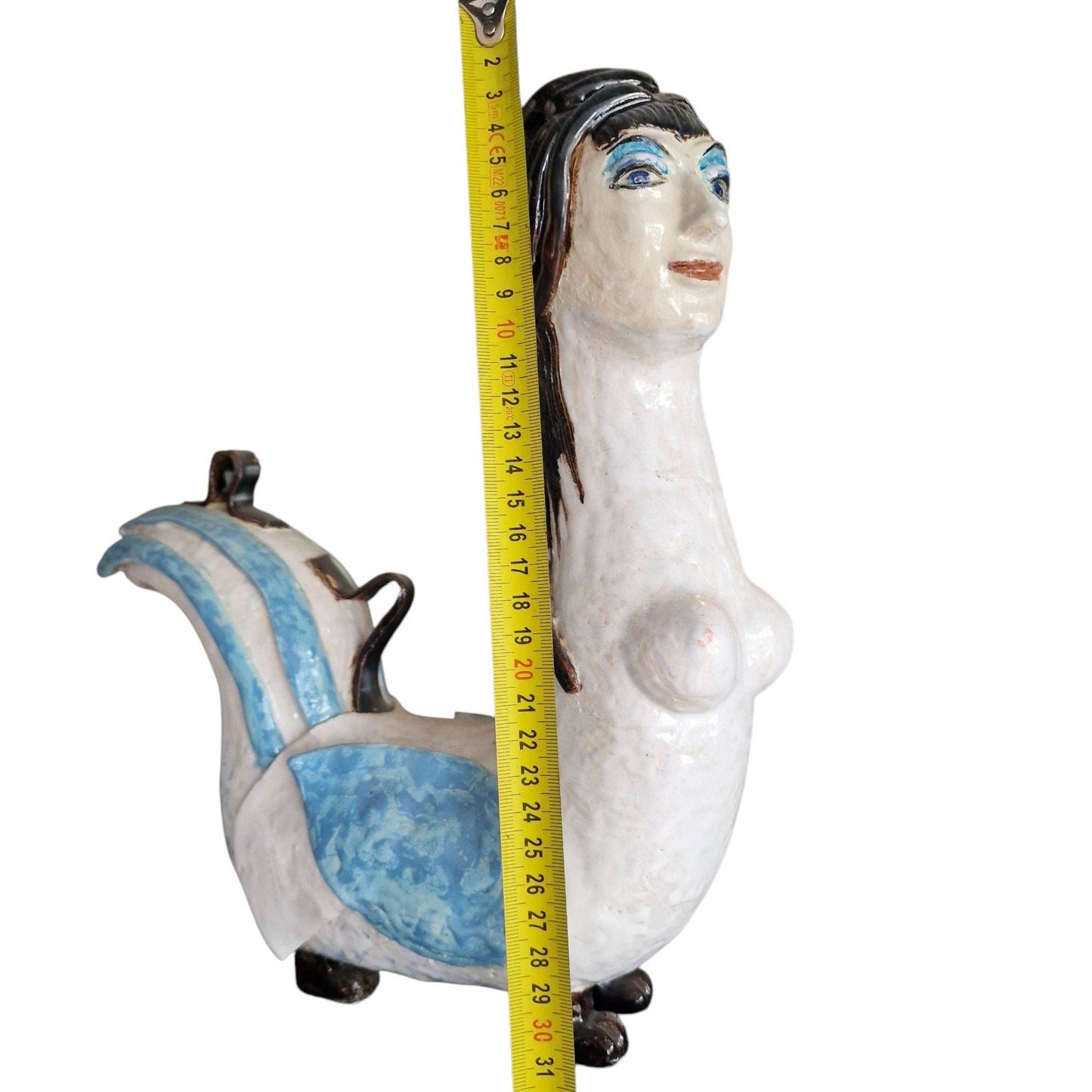 Nel Klaassen Ceramic Bird-Woman Sculpture – Dutch Art, Mythic Figurine