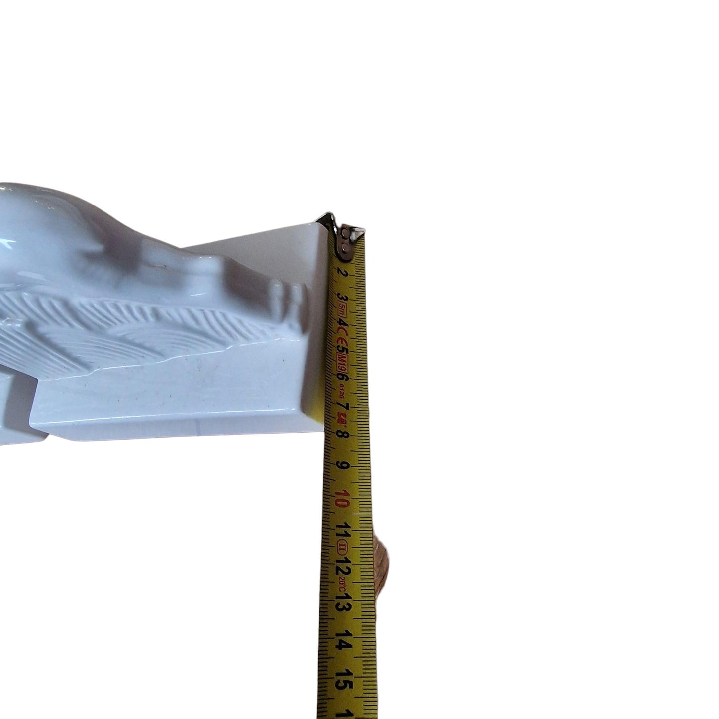Art Deco Ceramic Leaping Deer Bookends, White Glazed