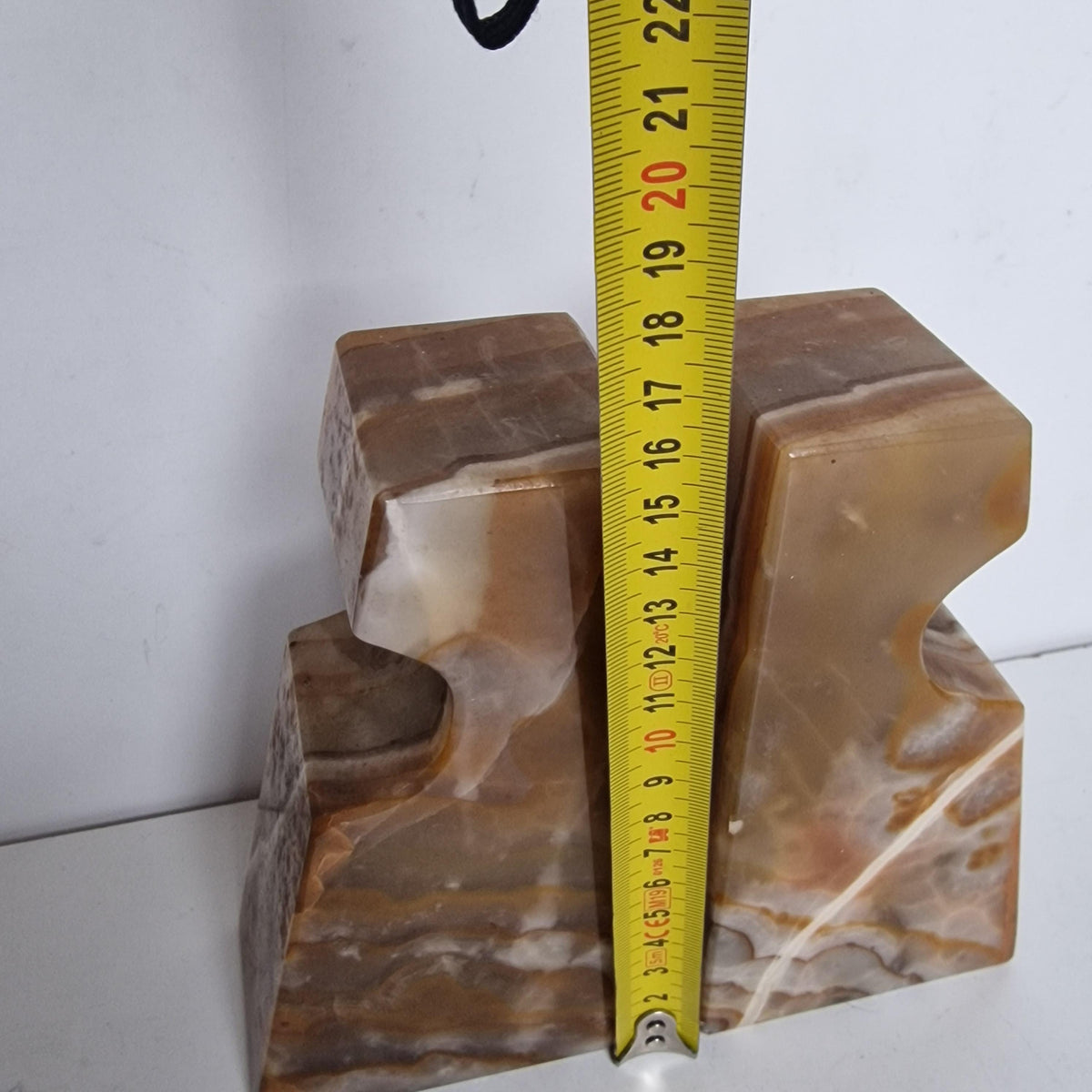 Vintage Onyx Bookends, 1980s Obelisk Shape, Mexican Stone