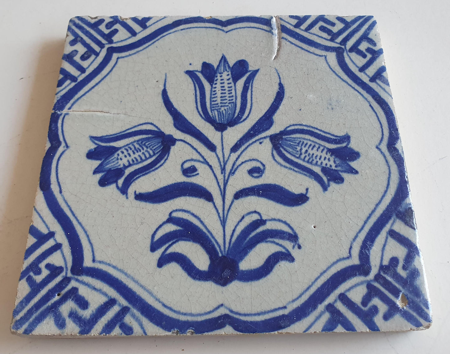 Antieke 17e eeuwse Delft tulpentegel  , antique dutch tile    th1620