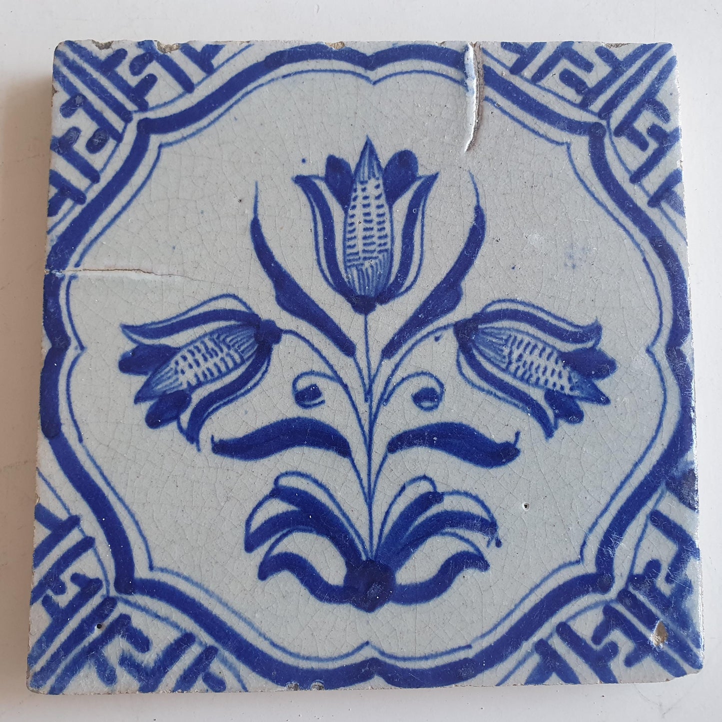Antieke 17e eeuwse Delft tulpentegel  , antique dutch tile    th1620