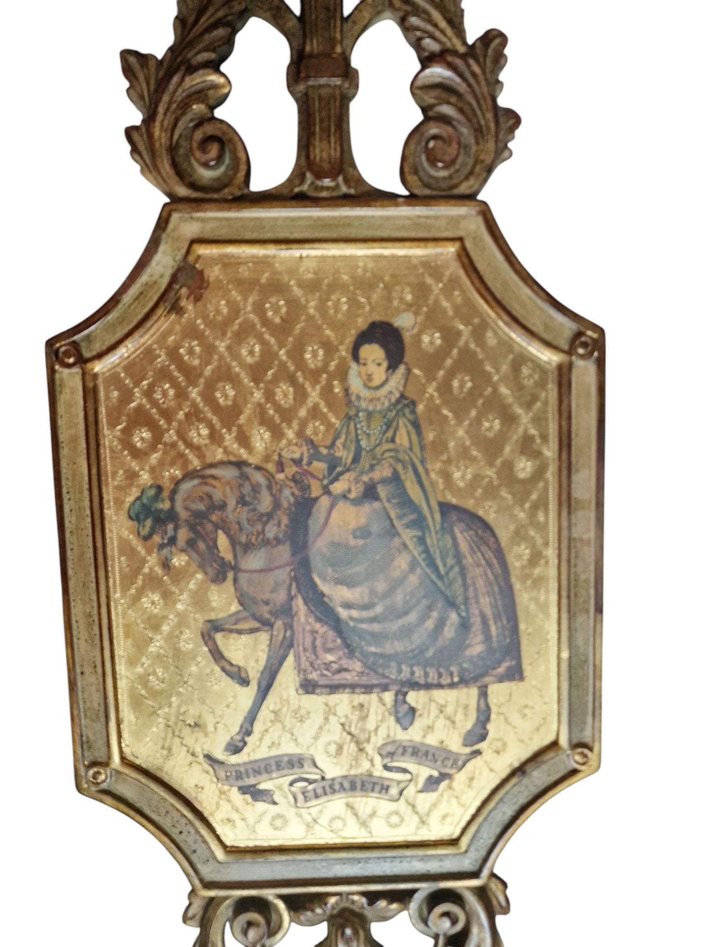 Vintage Palladio Italy Wood Wall Plaques – King Philip & Princess Elisabeth, Set of 2