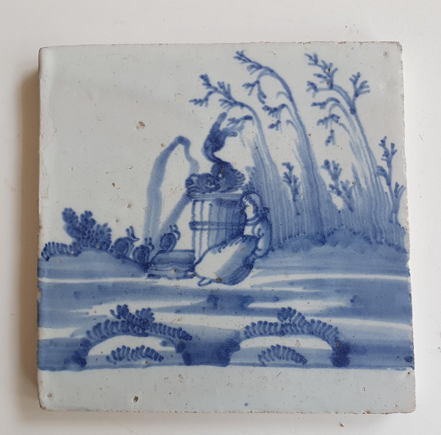 Antique Dutch Tile -   genre scene ( genretafereel ) - Dated 1700 Rare !
