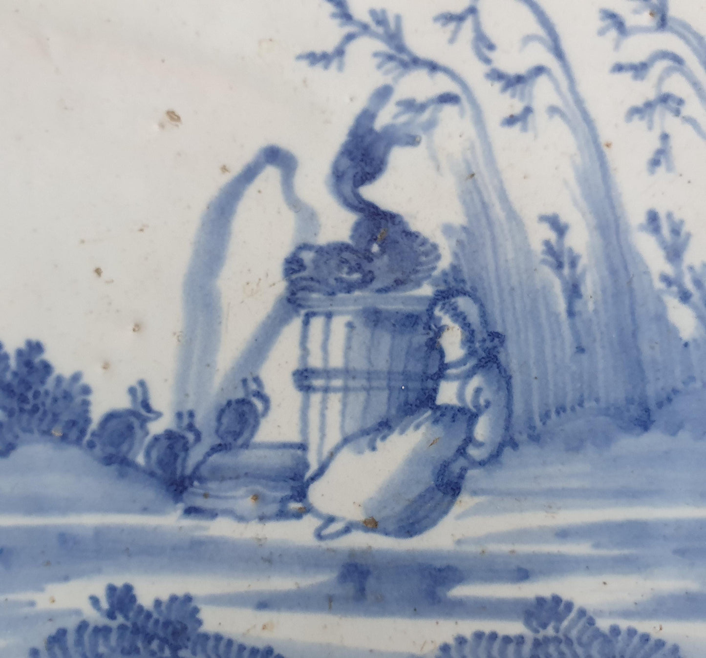 Antique Dutch Tile -   genre scene ( genretafereel ) - Dated 1700 Rare !