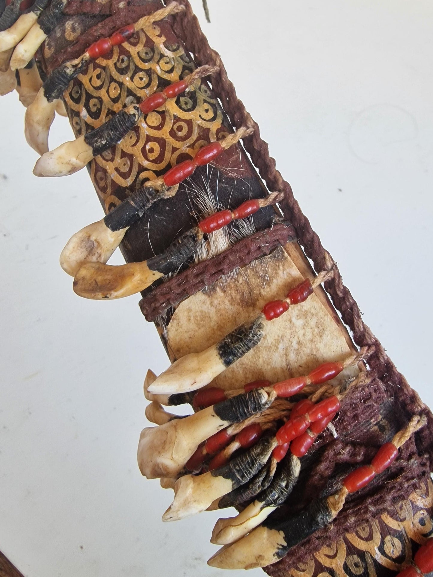 Authentic Dayak Mandau Sword – Borneo Tribal Headhunter Weapon with Real Teeth