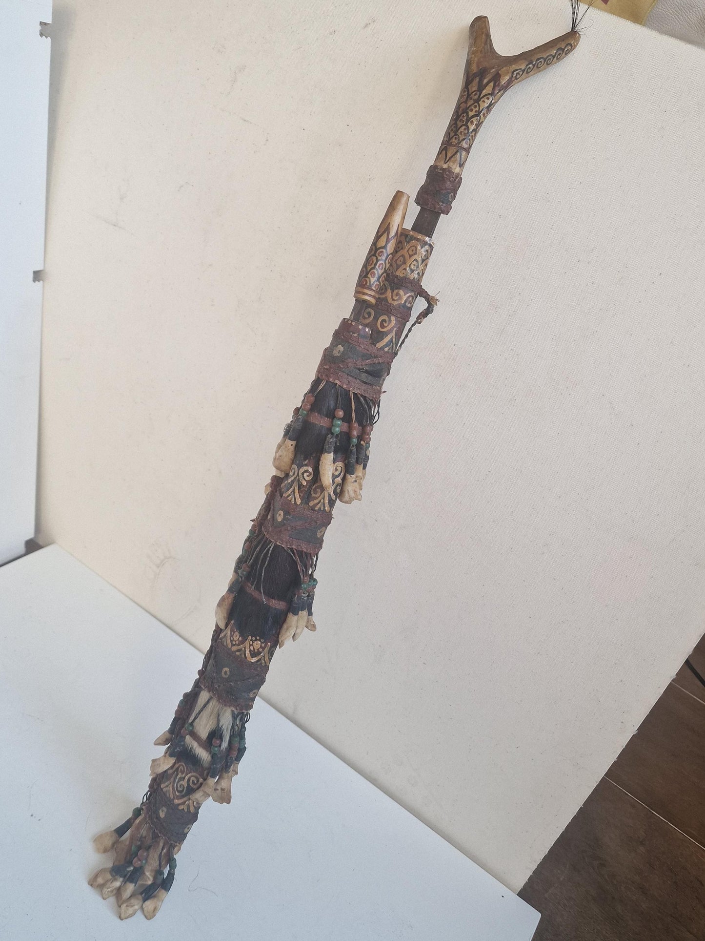 Authentic Dayak Mandau Sword – Borneo Tribal Headhunter Weapon with Real Teeth