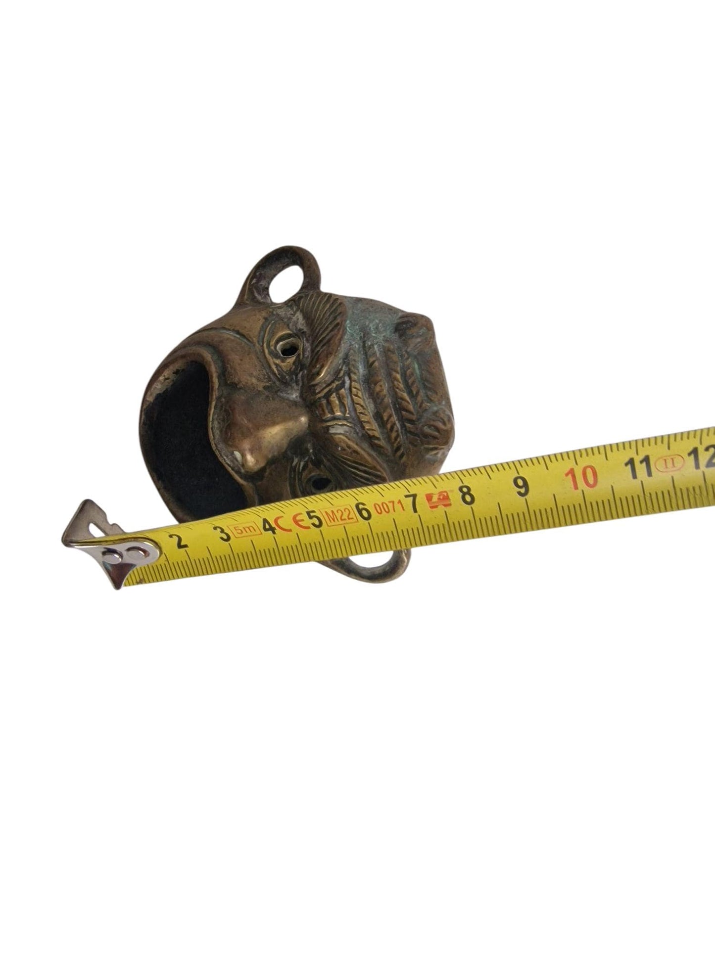Old Bronze Grotesque Face Lamp – Antique Roman Style Decor