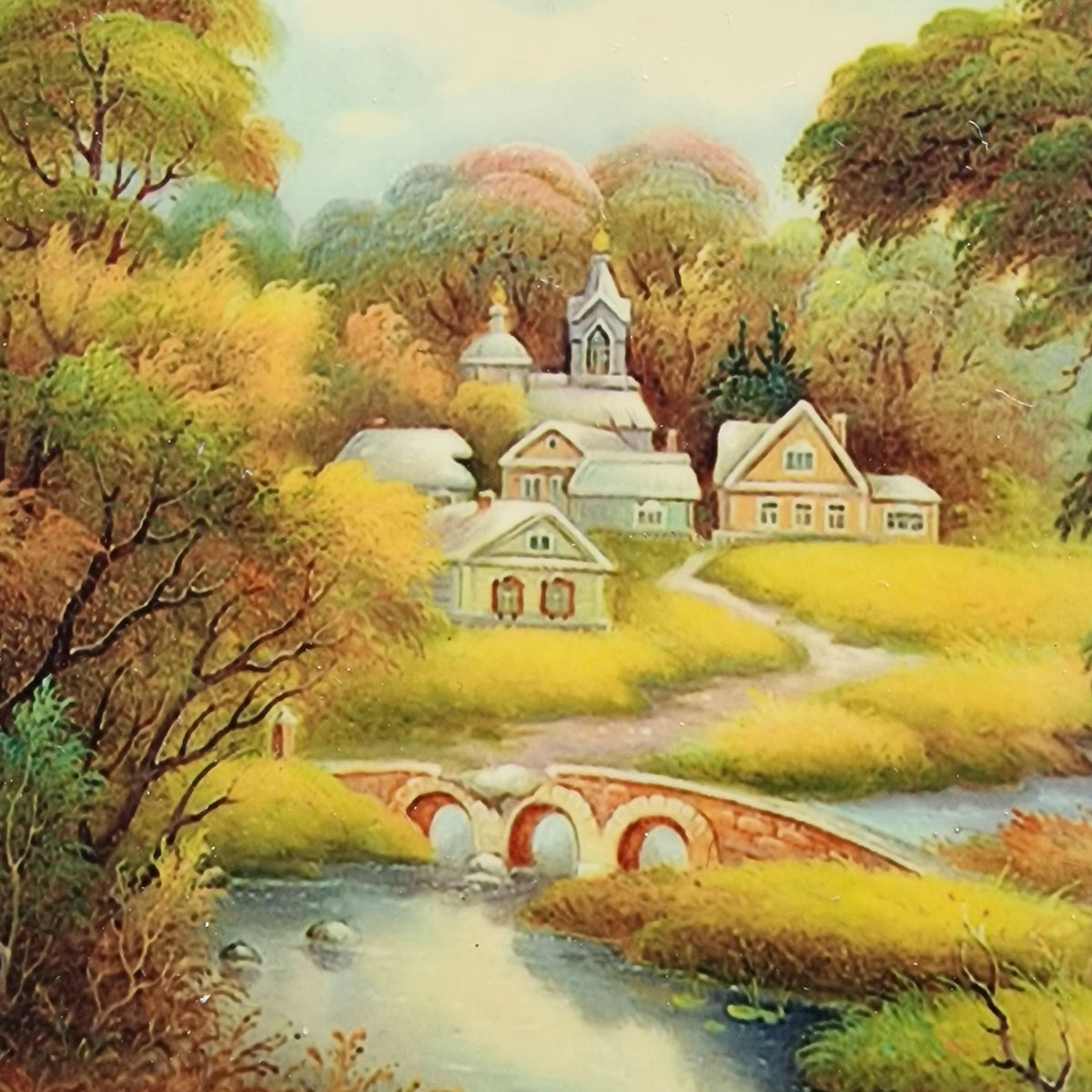 Vintage Russian Lacquer Box, Hand-Painted Fairytale Scene