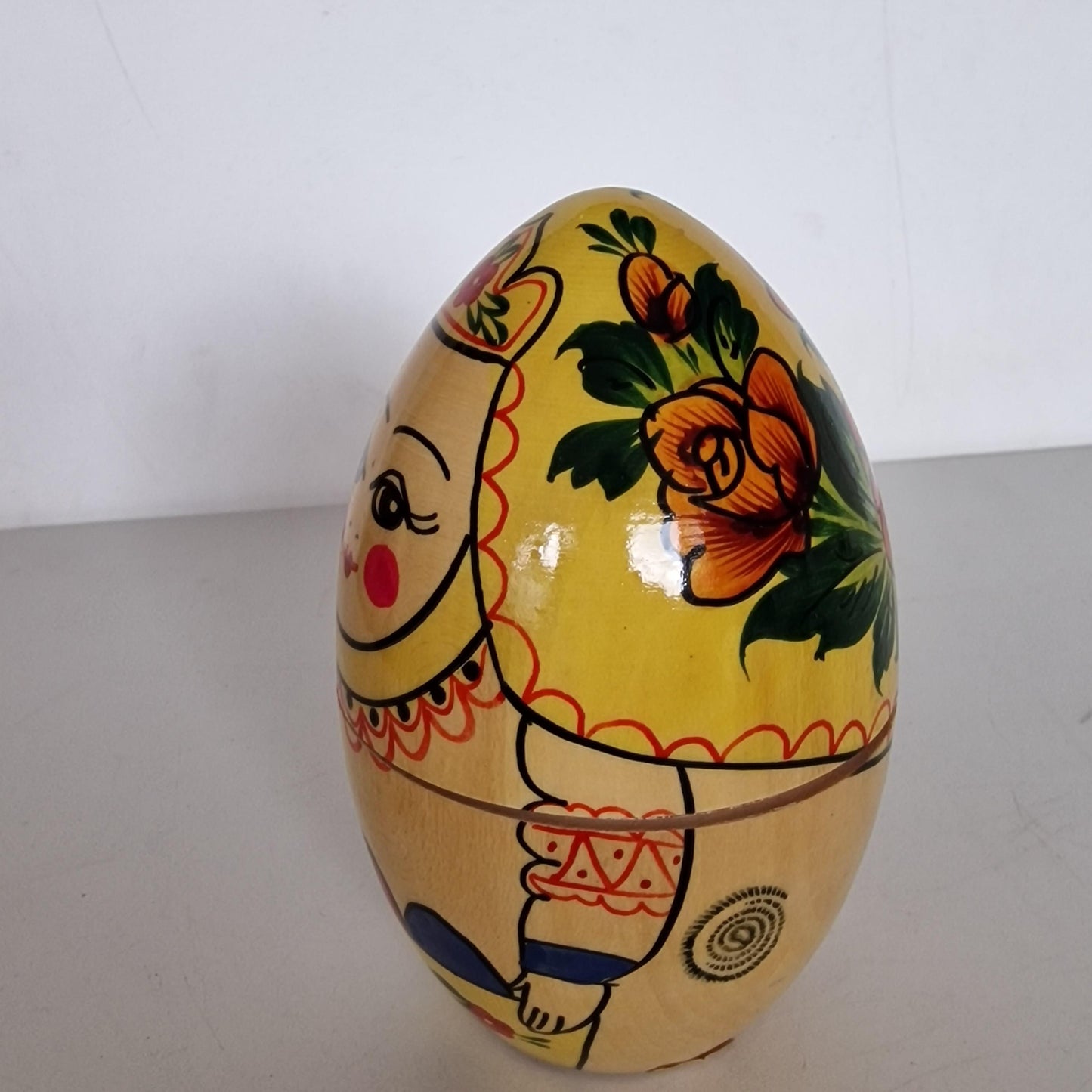 Handpainted Lacquer Matryoshka Egg Dolls, Rare Vintage Russian Babushka matroesjka matrushka