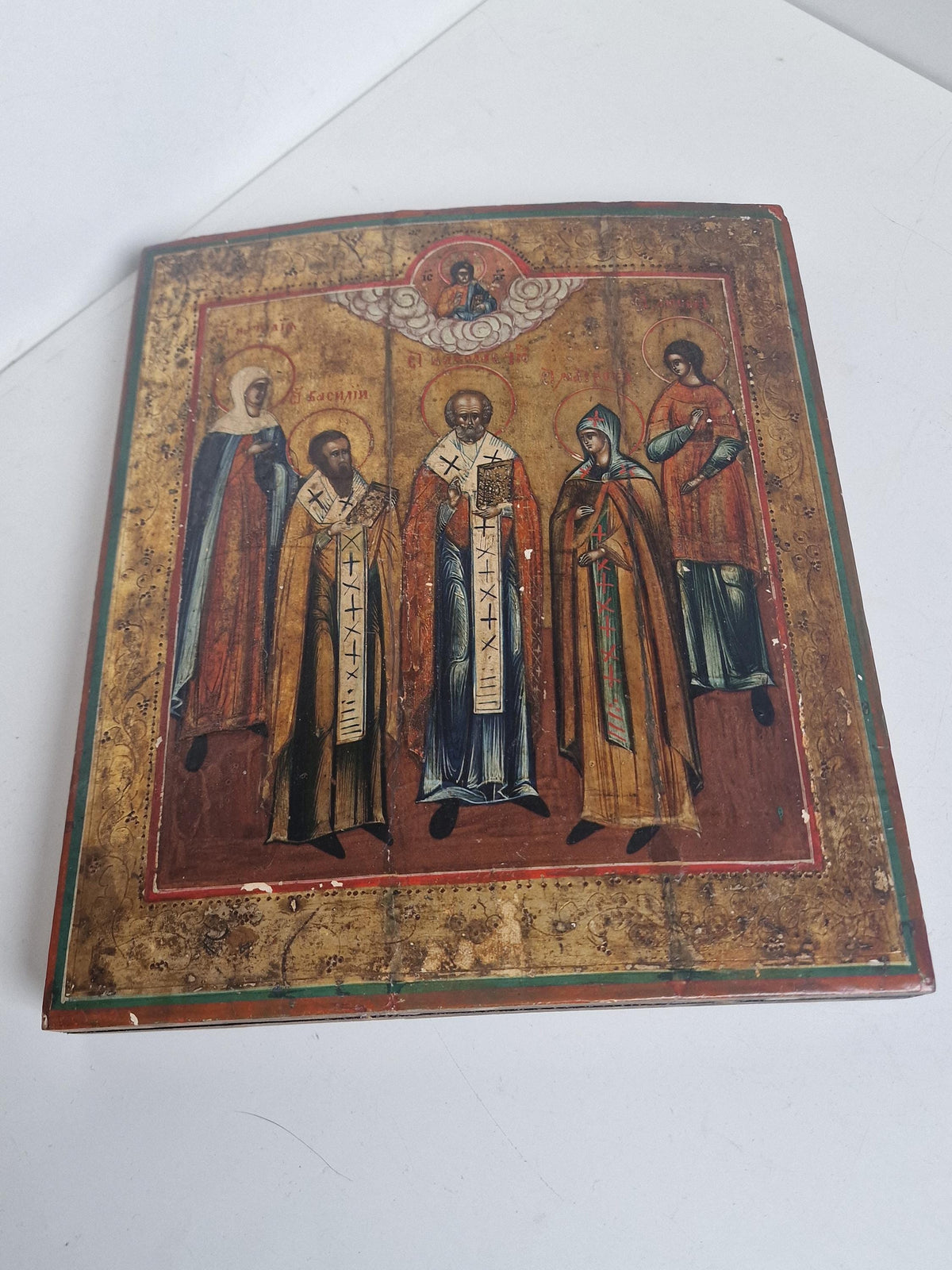 Exquisite 19th‑Century Russian Orthodox Register Icon, Presenting a finely preserved post‑Byzantine icon,