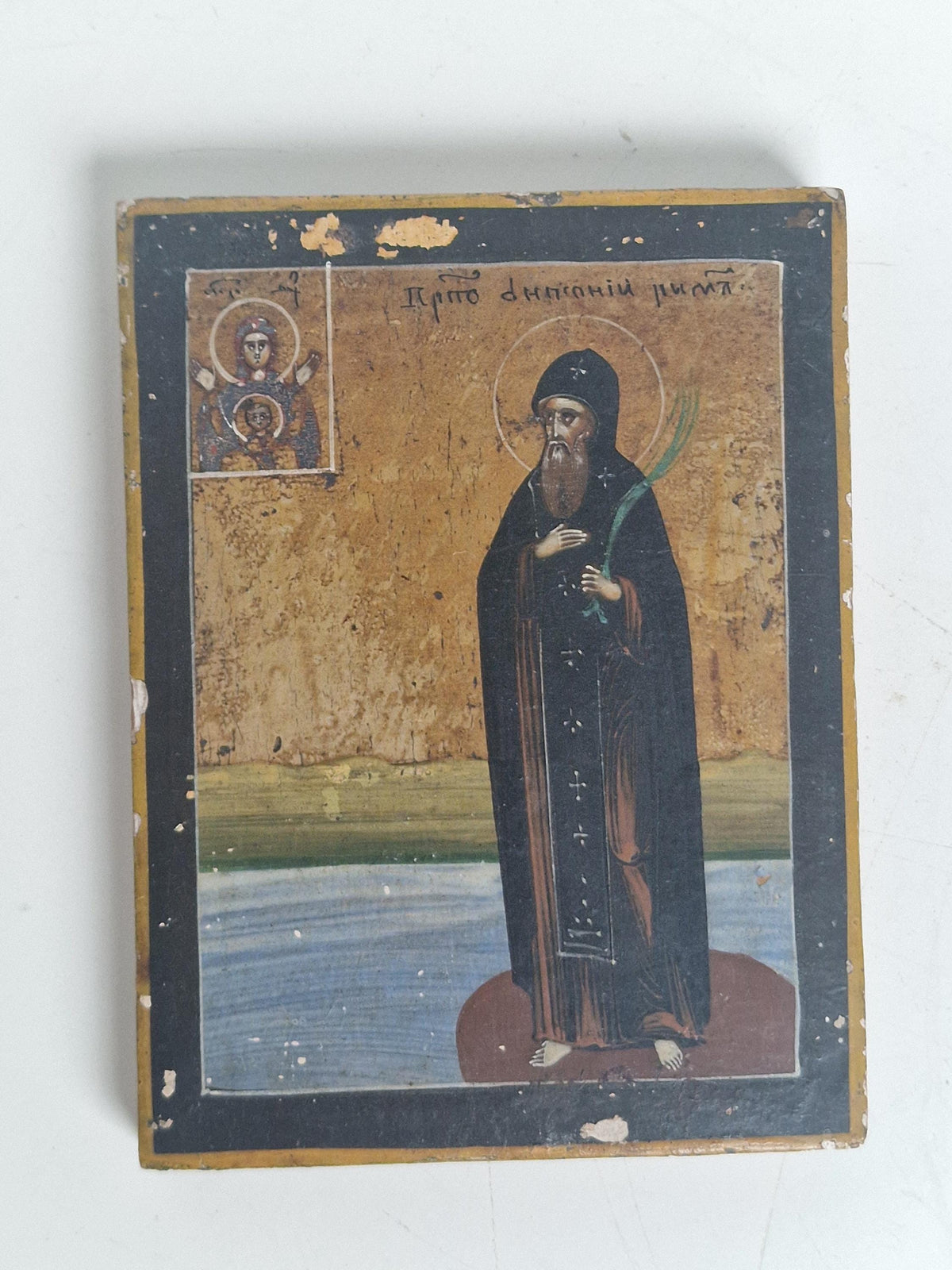 icon 19th‑Century Russian Orthodox Icon of Venerable Daniel the Roman, 1820-1850, tempera ikoon